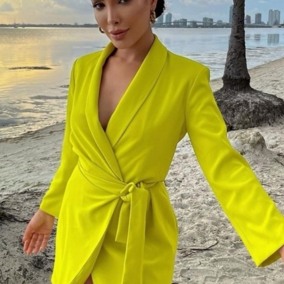 Zara lime green blazer dress - Picture 11 of 15